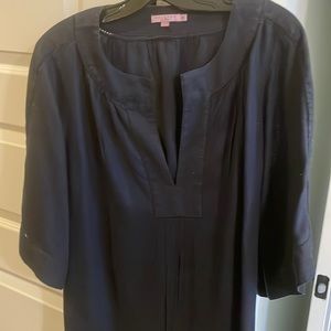 Calypso linen tunic. Navy. Size medium.